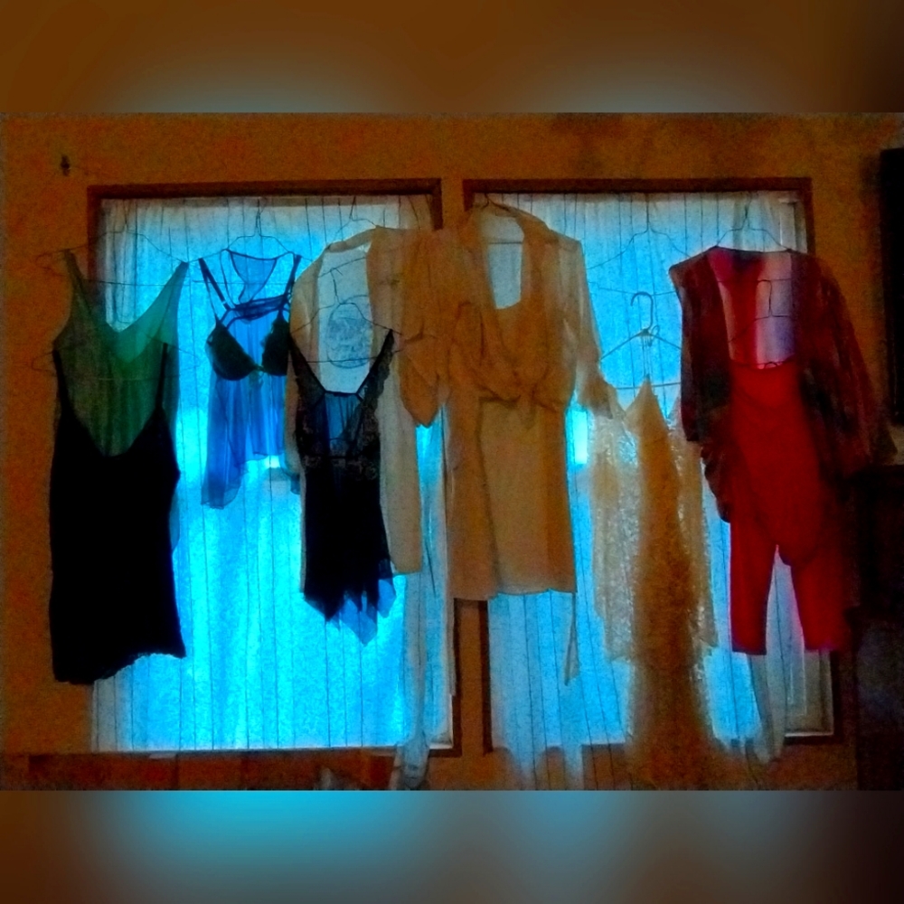 Vintage Handmade Designer Lingerie, Eyelette lae Dress and Blouse,